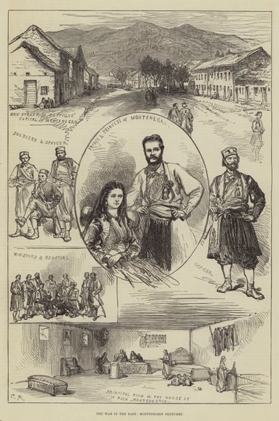 Wojna na Wschodzie, szkice czarnogórskie autorstwa Sir John Charles Robinson